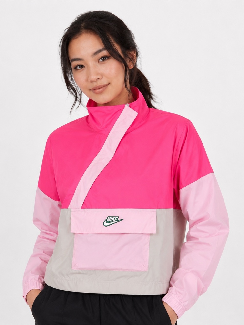 Nike Sportswear Icon Clash Women’s Woven Anorak Jacket XL Hyper Pink Colourblock